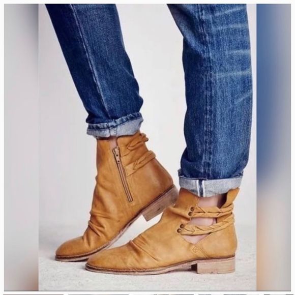 Free People Shoes - Free People Landslide Braided Leather Ankle Booties